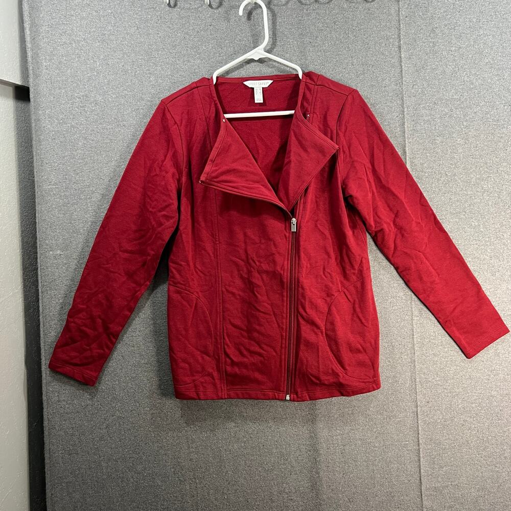 Sport Savvy French Terry Long Sleeve Side Zip Jacket Burgundy, X-Smail